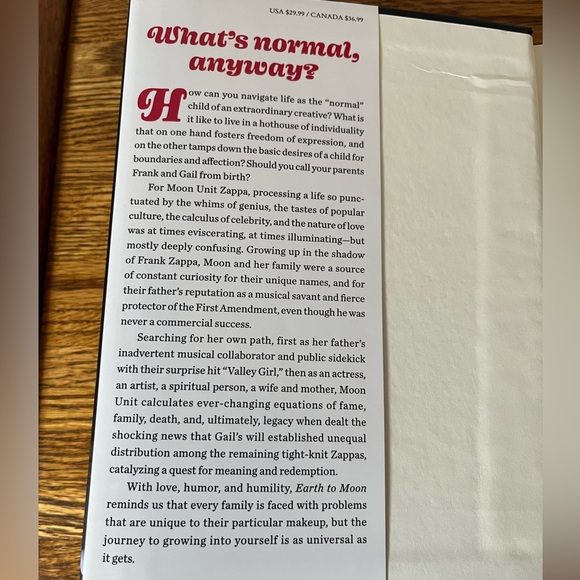 Book: Earth to Moon, a memoir by Moon Unit Zappa - Picture 2 of 4